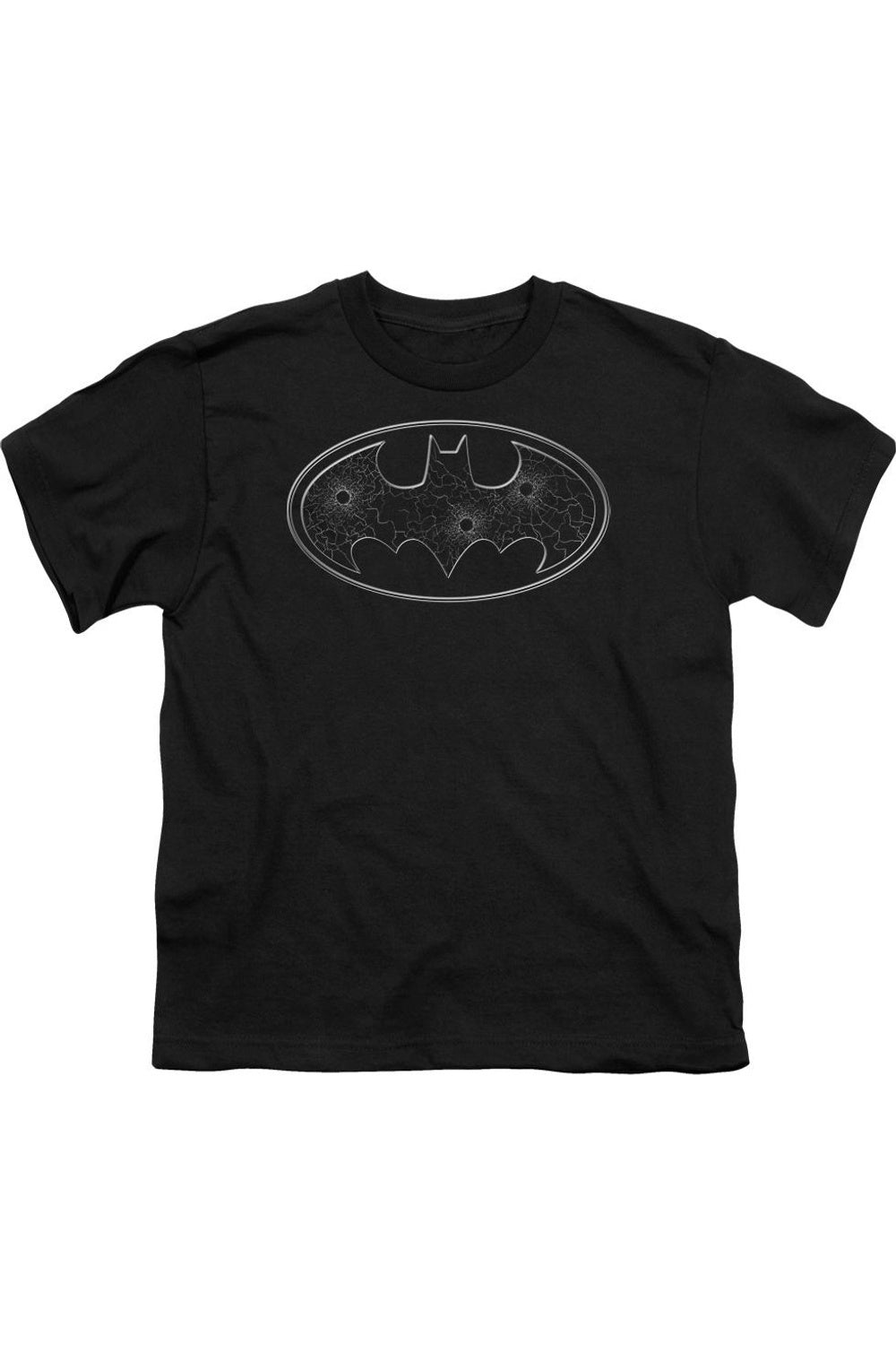 

Футболка с коротким рукавом для детей Batman с логотипом в виде стеклянного отверстия Gildan, черный