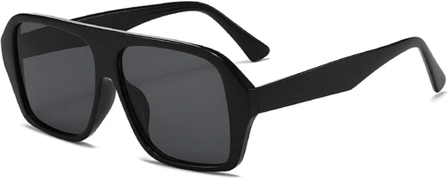 

Классические солнцезащитные очки в крупной оправе для женщин и мужчин, модные, для активного отдыха, вождения, путешествий, с защитой от УФ-излучения UV400 TKKTLLT, Black Gray