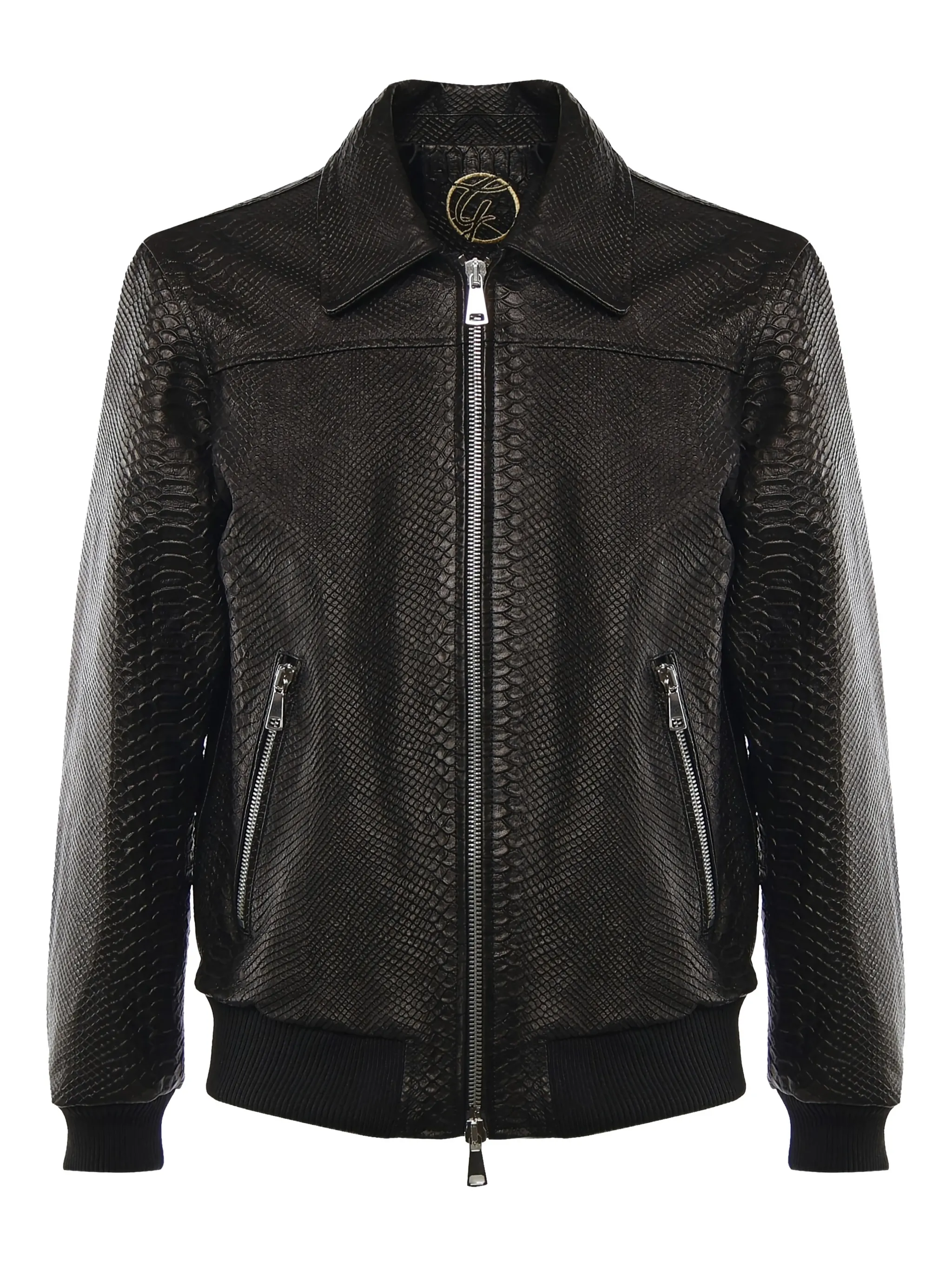 

Кожаная куртка с карманом на молнии Giuliano Galiano, черный