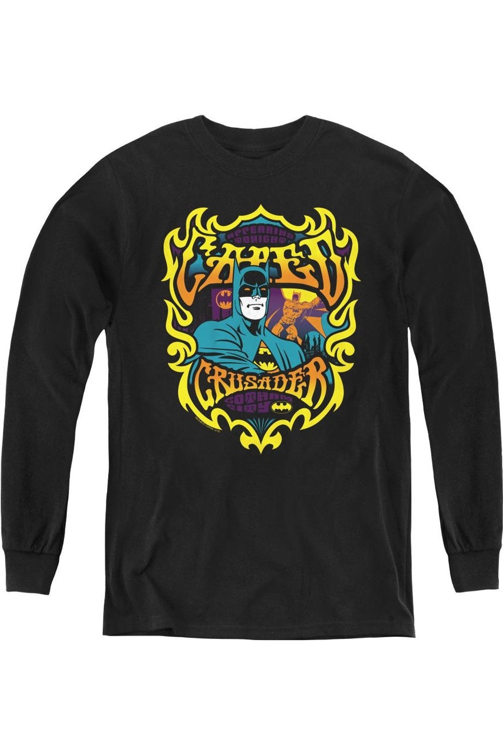 

Футболка с длинным рукавом DC Comics Appearing Tonight для молодежи Gildan, черный