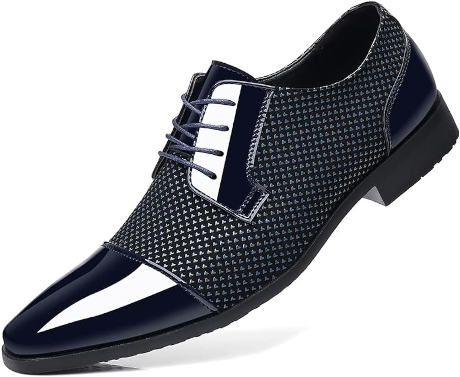 

Мужские классические туфли повседневные оксфорды на шнуровке деловые формальные туфли с носком-кругом модные туфли Bulmegiay, синий