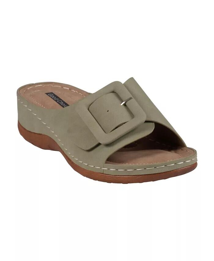 Женские сандалии на плоской подошве с пряжкой Hamden Comfort GC Shoes, зеленый