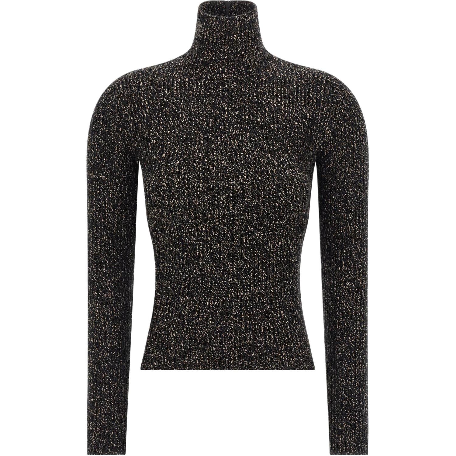 

Ребристый свитер с высоким воротом MaxMara, черный