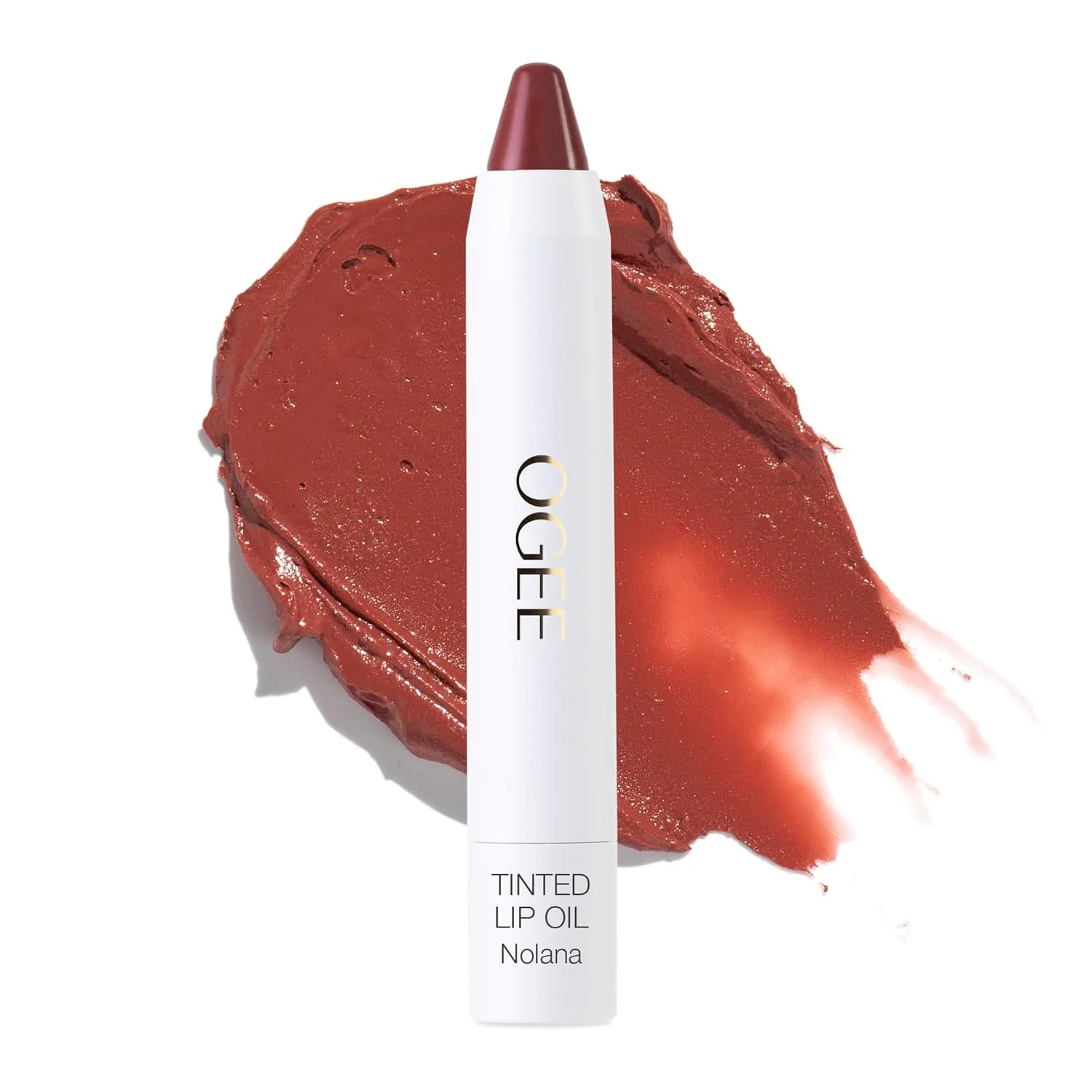 Ogee Tinted Sculpted Lip Oil - тинт для губ с 100% органическим кокосовым маслом, маслом жожоба и витамином E, в оттенке Nolana 7.94 г (1 шт.), Nolana - Terracotta Brown