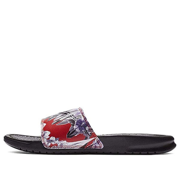 Тапочки benassi jdi slide 'floral print' Nike, черный