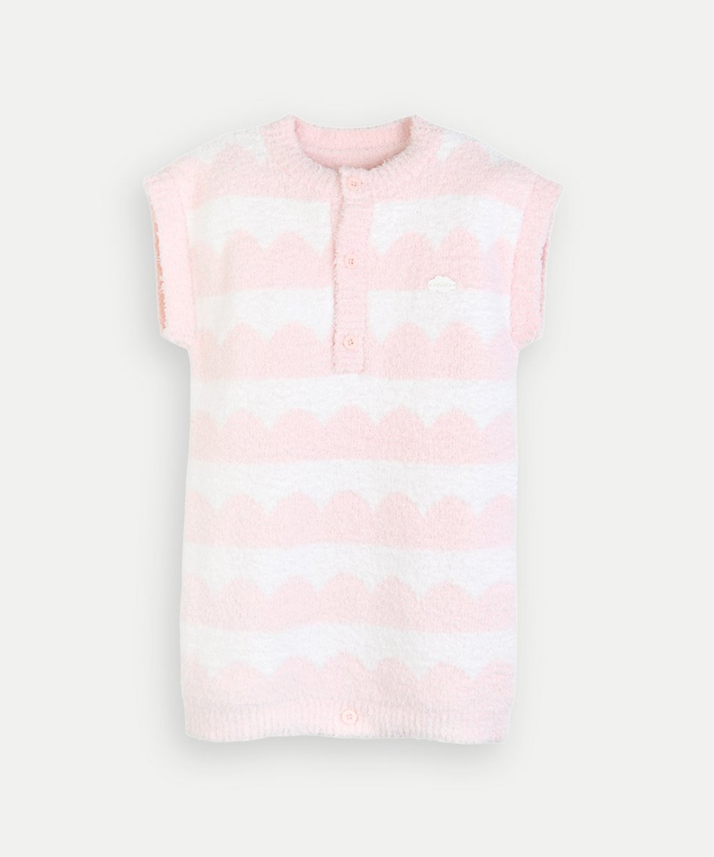 Длинный вязаный комбинезон с облачным узором Moimoln, pink — фото 2