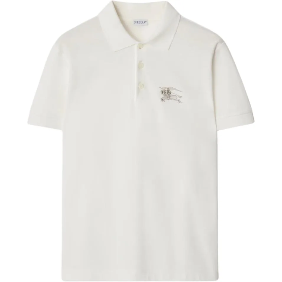 Поло Burberry с дизайном рыцаря-всадника, Chalk White