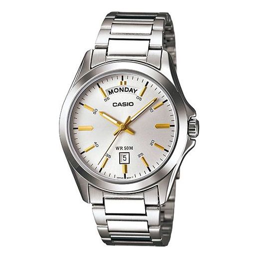 

Часы CASIO Stainless Steel Strap Mens White Analog, белый