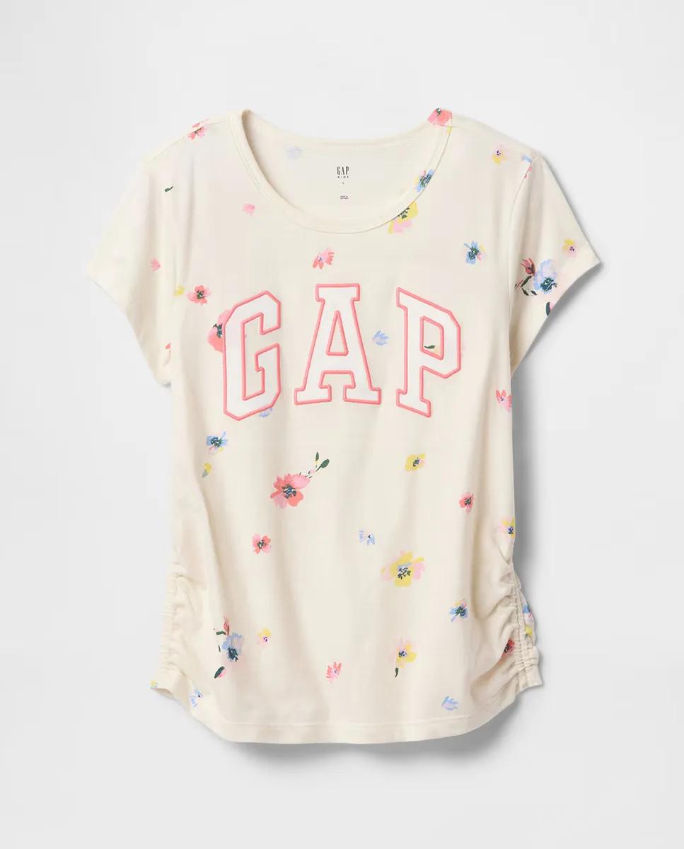 

Футболка с коротким рукавом и круглым вырезом для девочек Gap, белый