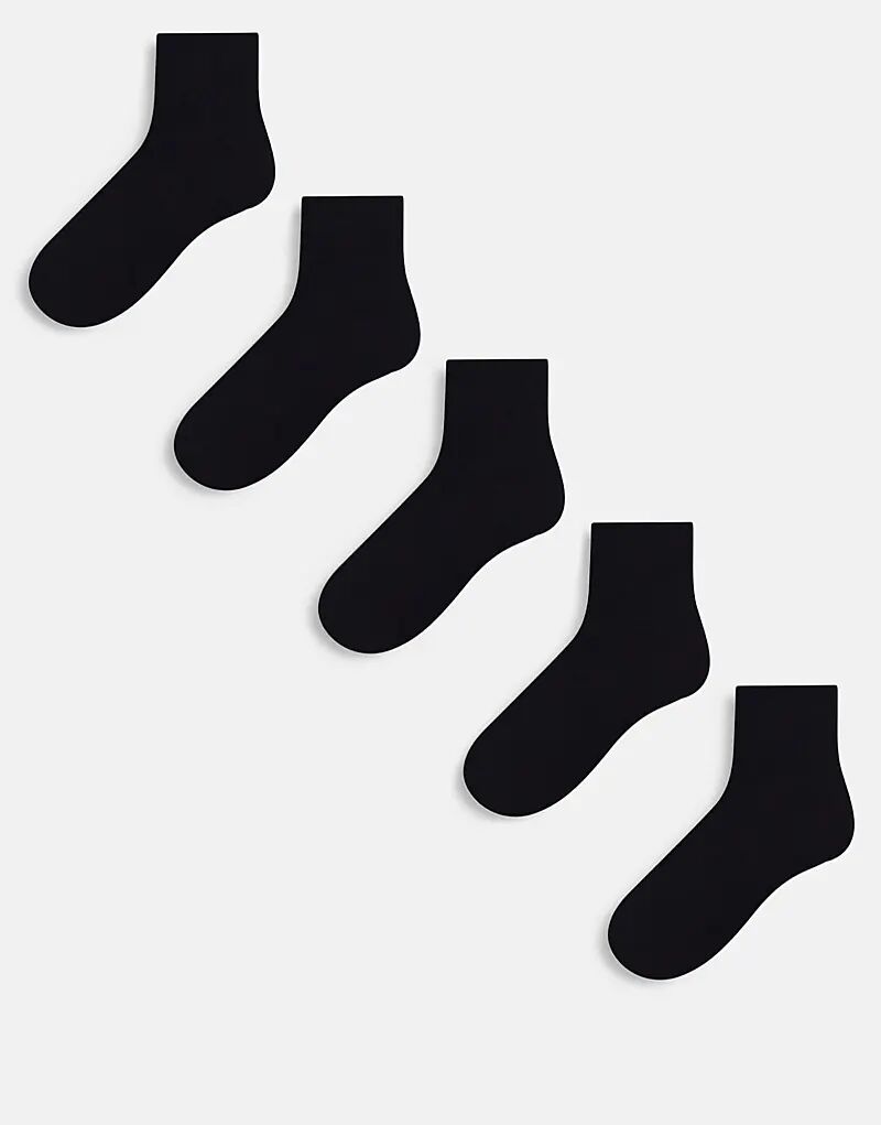 

Набор из 5 пар махровых носков ASOS DESIGN черного цвета