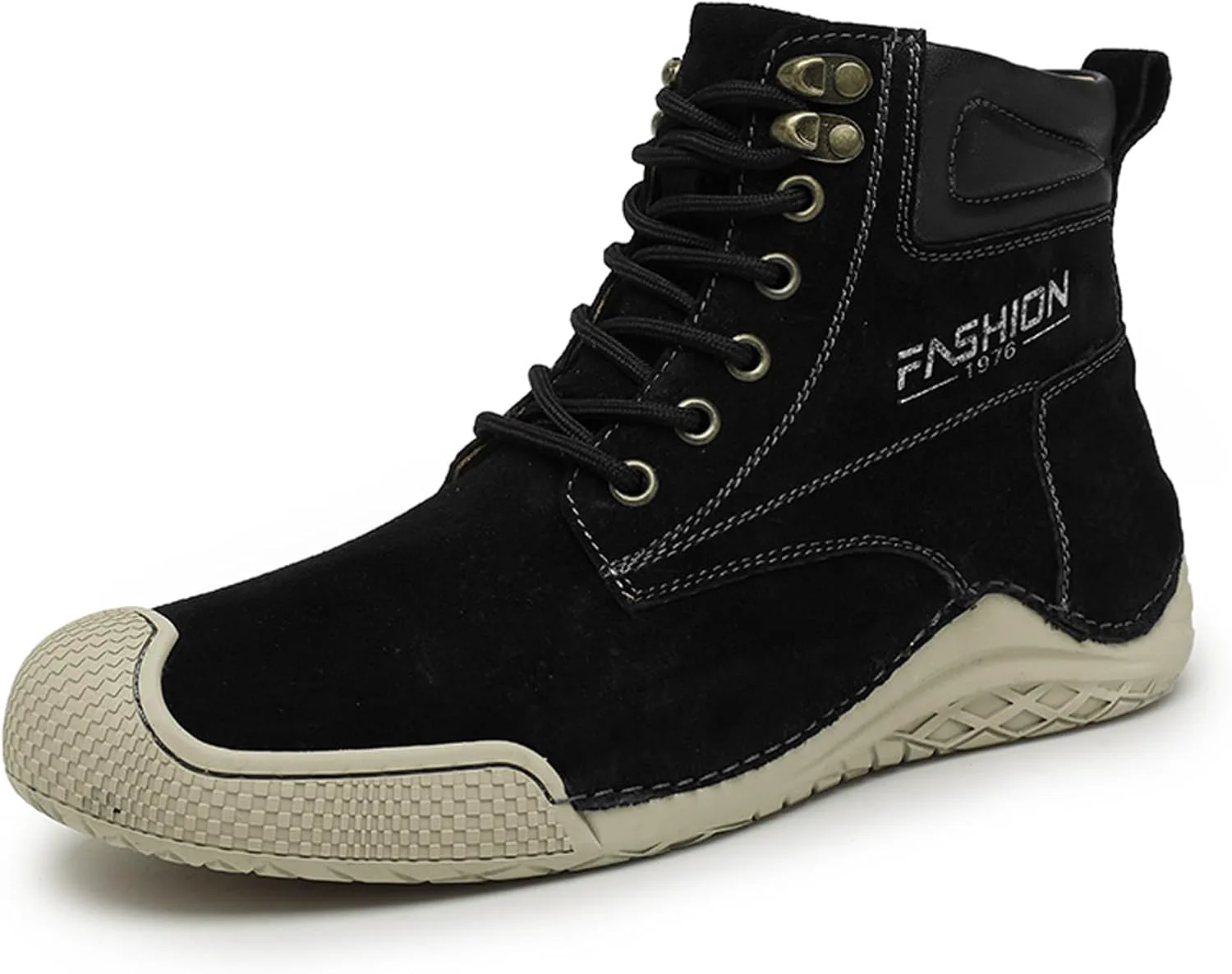 

Мужские замшевые ботинки для походов AMAZIDEAL на шнуровке, модные ручной работы высокие повседневные ботинки чукка, зимние утепленные ботинки для снега, черный