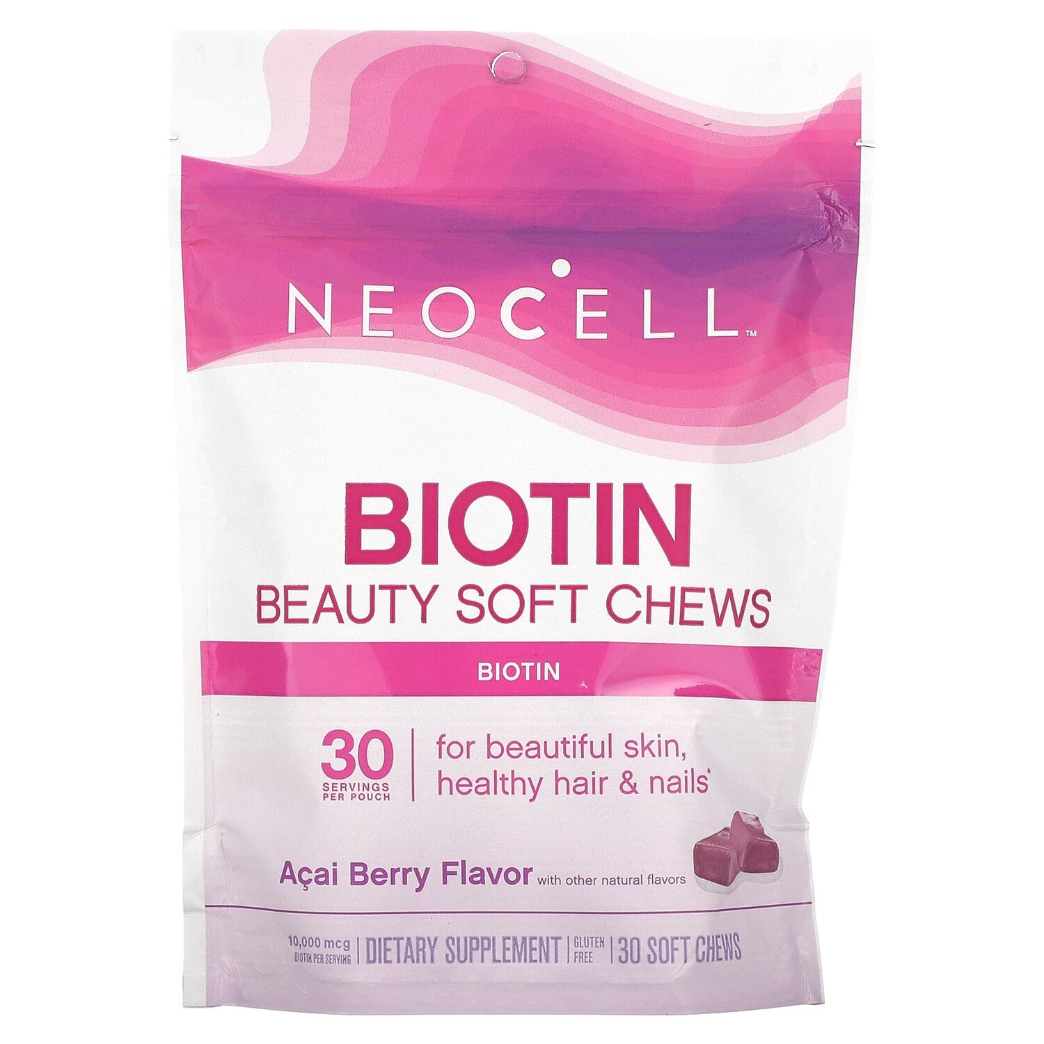 

Neocell Biotin Bursts Бразильские ягоды асаи 30 мягких жевательных конфет