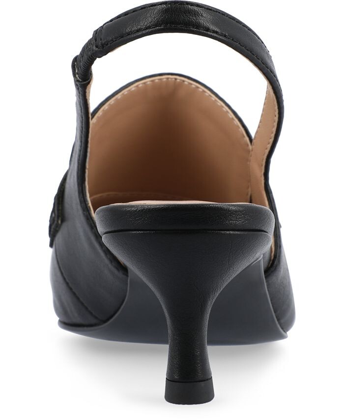 Женские туфли-лодочки Amory Tru Comfort из пеноматериала на маленьком каблуке с ремешком на спине Journee Collection, черный — фото 3
