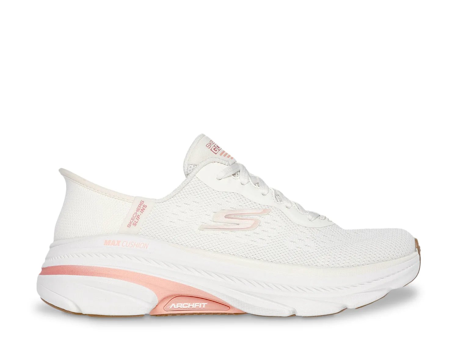 Кроссовки Skechers Slip-ins Max Cushioning Arch Fit 2.0 Antilles Sneaker - Women's, Off White/Pink — фото 3