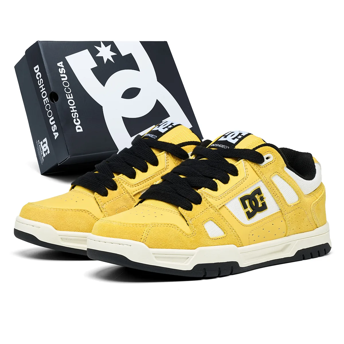 Кроссовки для скейтбординга STAG Cow Split Leather низкие мужские DCSHOES, Jiao Yan Yellow[Standard, True to Size, True to Size] — фото 4
