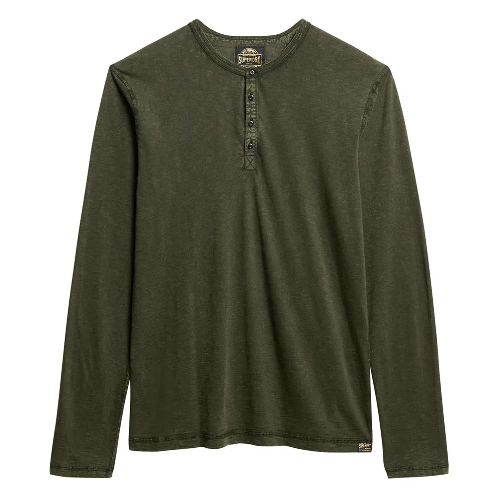 

Лонгслив Superdry Slub Grandad, зеленый