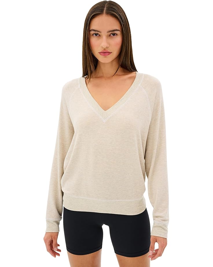 

Толстовка Splits59 Bennie Fleece V-neck Sweatshirt, цвет Heather Oat/White
