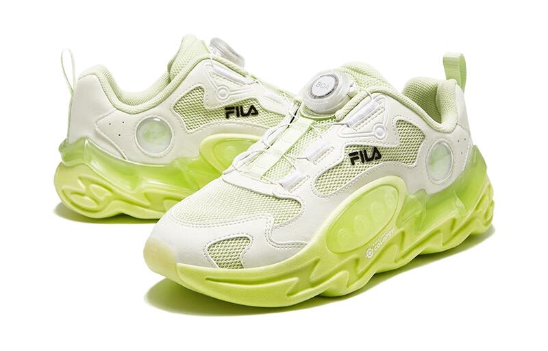 FILA KIDS Низкие детские беговые кроссовки lime cream FILA white — фото 4