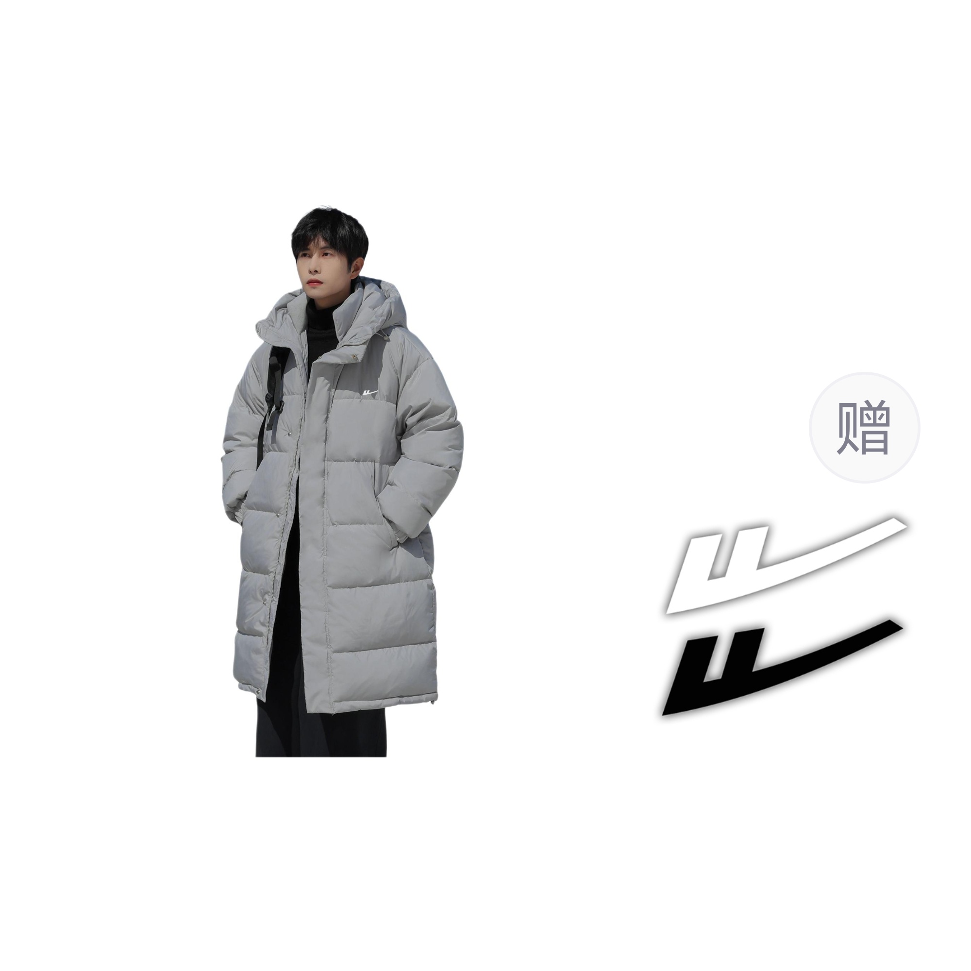 

Пуховик Unisex Hooded Thickened WARRIOR, серый[free diy merch]