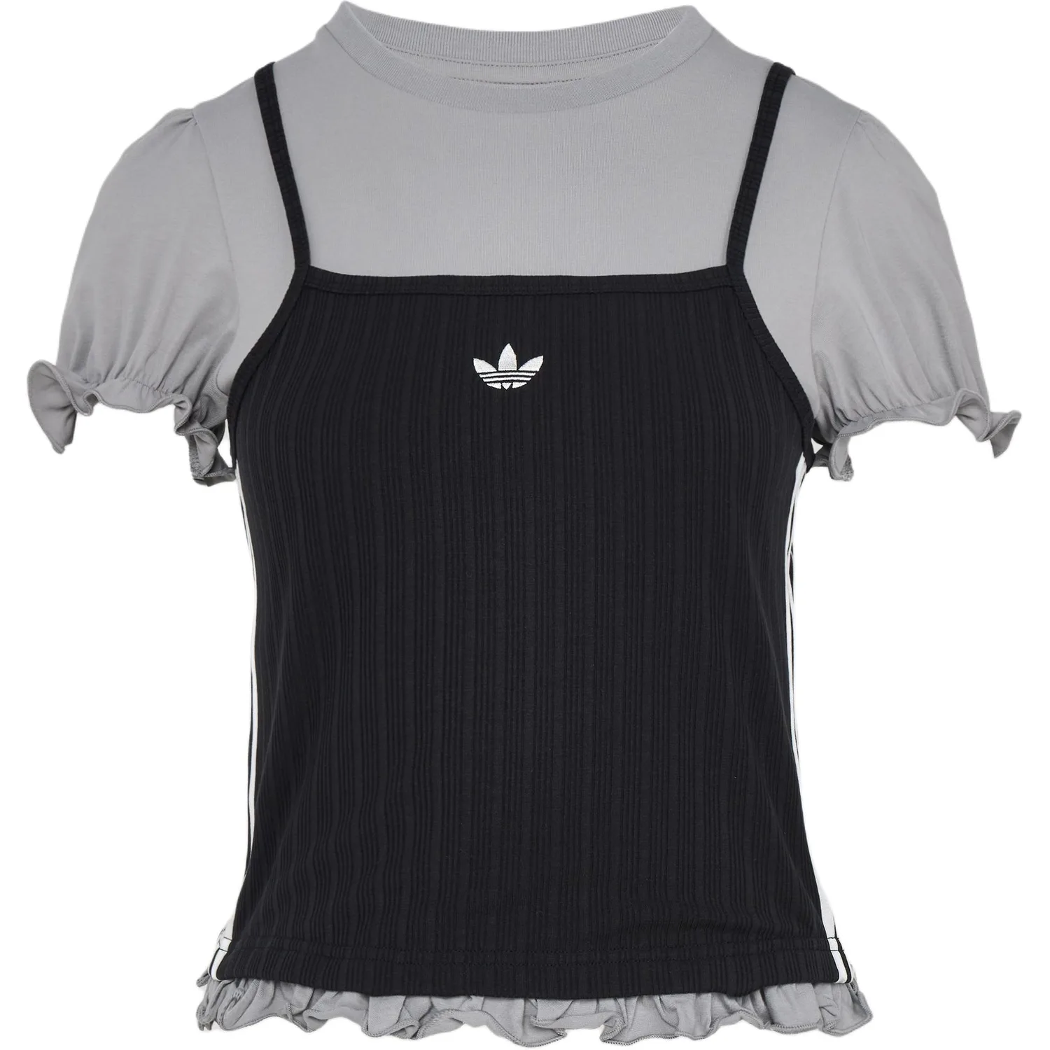 Футболка с рукавами-фонариками Adidas Originals, Pure Gray/Black