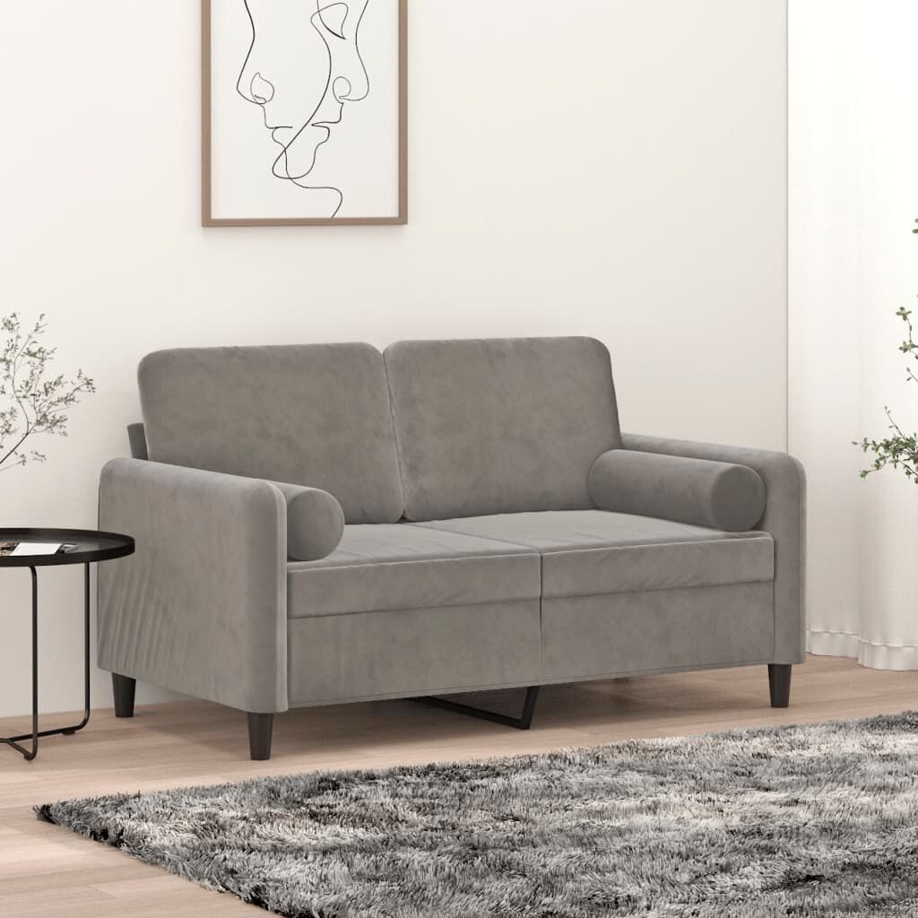 

Подушки диванные vidaXL 2 шт светло-серые 15х50 см бархатные.