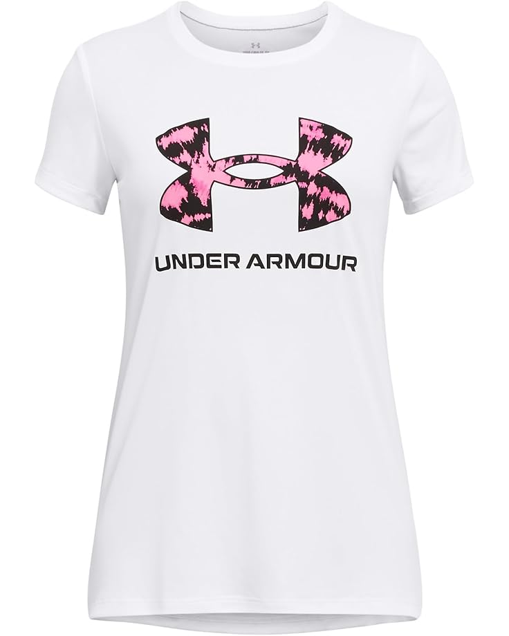 

Толстовка Under Armour Kids Tech Big Logo Short Sleeve T-Shirt, цвет White/Black/Rebel Pink