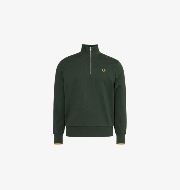 

Толстовка из хлопкового джерси с вышитым брендом Half-Zip Fred Perry, зеленый