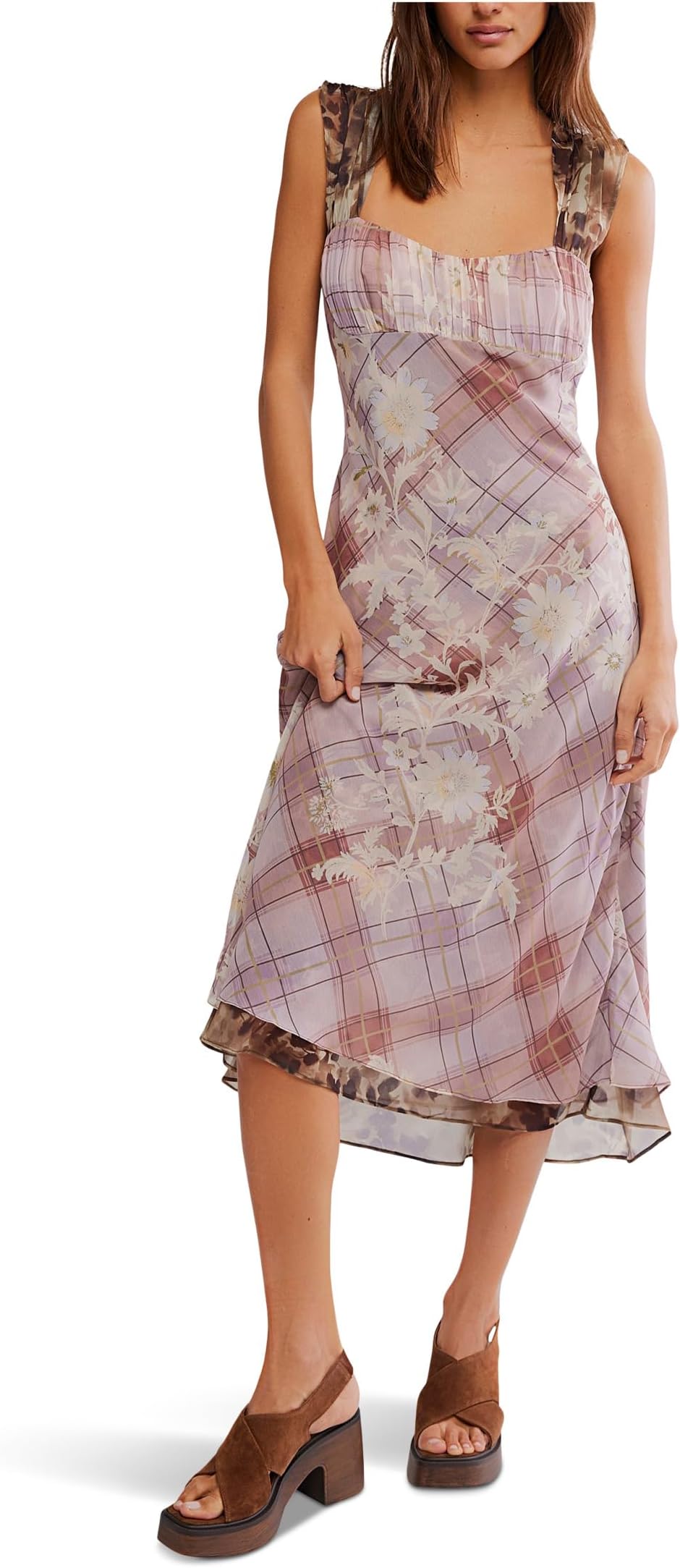 

Платье Free People Morning Dew Midi, цвет Autumn Combo