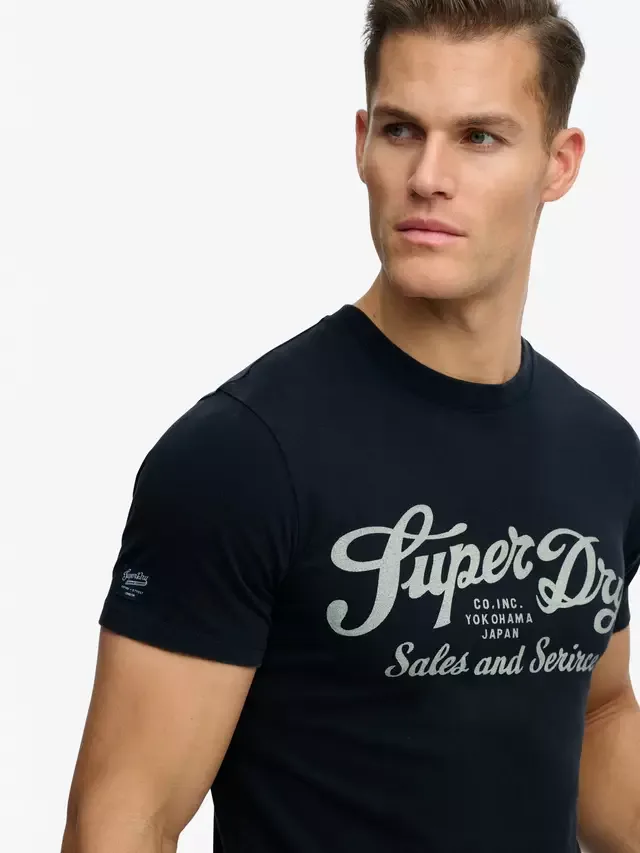 Промышленная рабочая футболка свободного кроя, темно-синяя (Eclipse Navy) Superdry, Eclipse Navy — фото 4