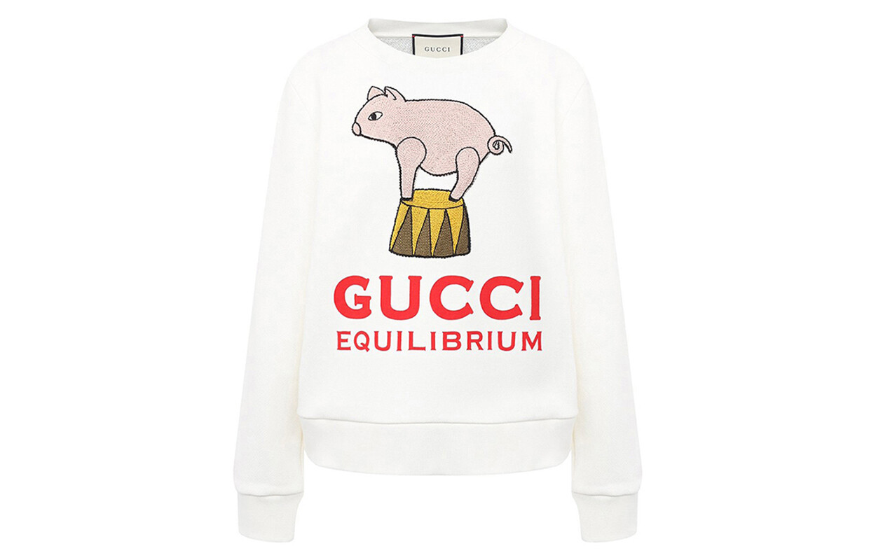 

Толстовка женская Gucci с рисунком, белый / красный