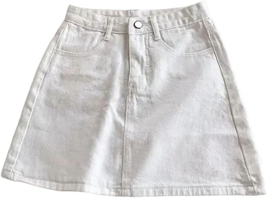 Юбка джинсовая высокая талия, бахрома, Beige