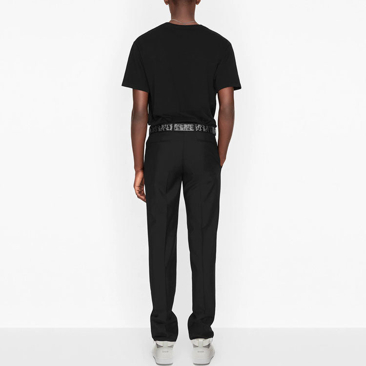 Футболка DIOR CD Icon Logo Embroidered Short-Sleeved Black 013J600A0589-C989, черный — фото 4