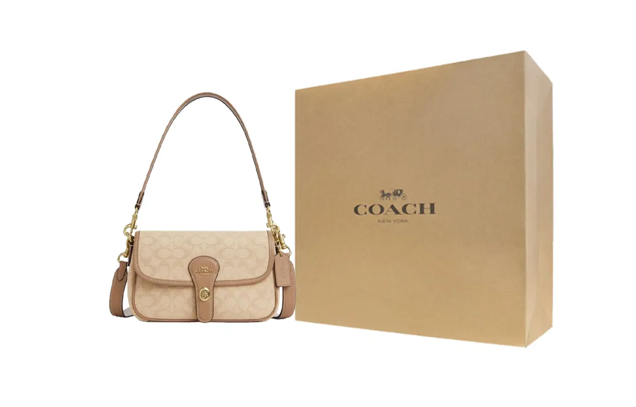 

COACH Хади Тканевый портативный кроссбоди через плечо для женщин Темный натуральный