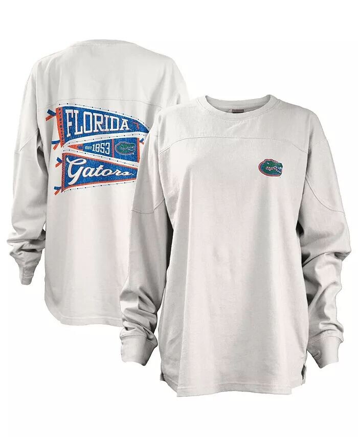 

Женская белая футболка Florida Gators Pennant Stack Oversize с длинным рукавом Pressbox