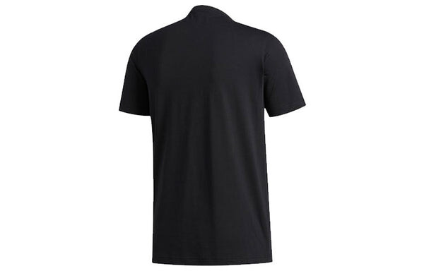 Футболка basketball sports round neck short sleeve black Adidas, черный — фото 2