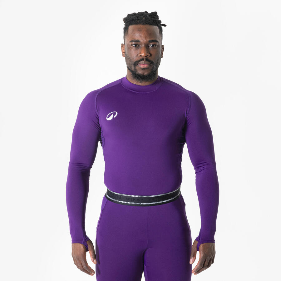 

KIPSTA Женская/мужская функциональная футболка с длинным рукавом, утеплённая - Keepdry Club, фиолетовая