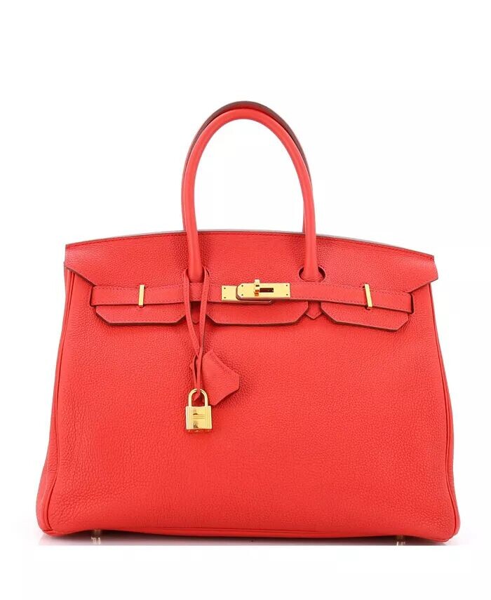 

Сумка Birkin 35, красная Togo с золотой фурнитурой Pre-Owned HERMÉS, розовый