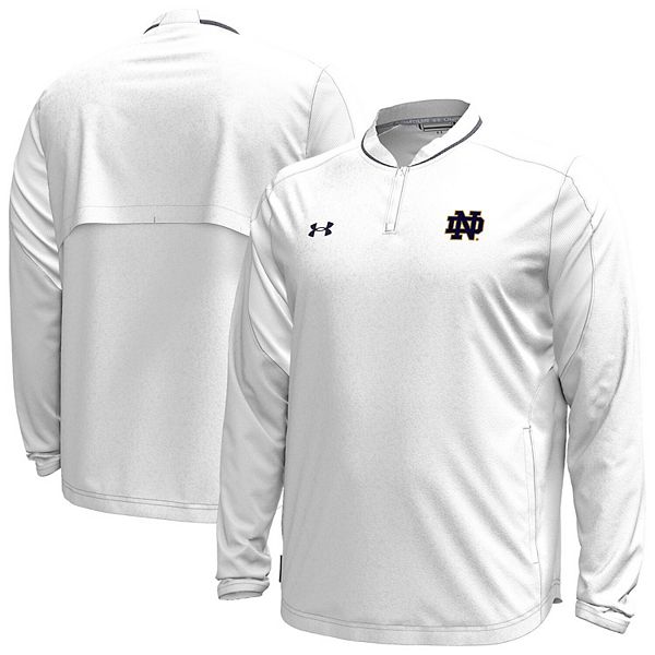 

Мужская белая куртка Notre Dame Fighting Irish Motivate с длинным рукавом и молнией на четверть Under Armour
