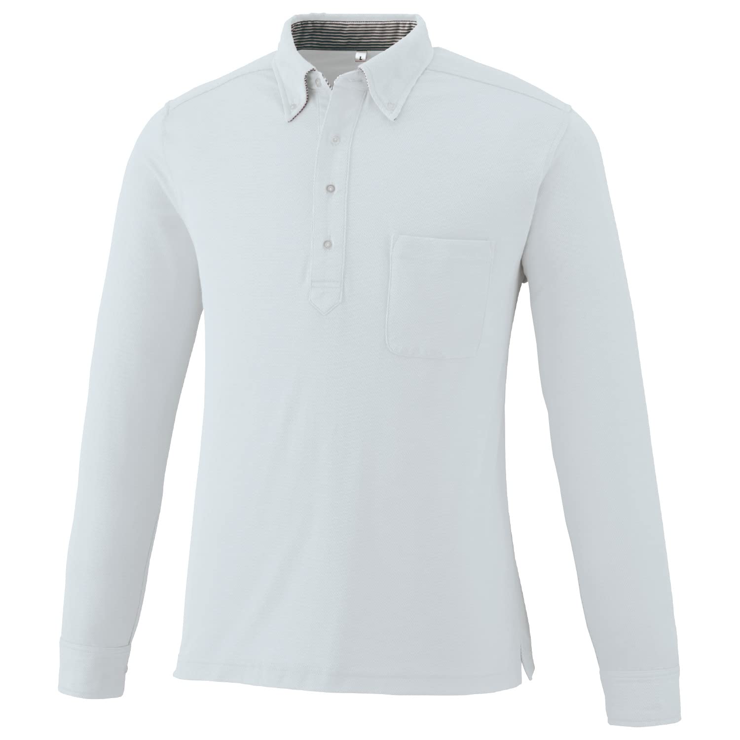 

Поло Oguraya POLOIZM 9030-46-4L с длинными рукавами и пуговицами, светло-серый, размер 4L Kokuraya