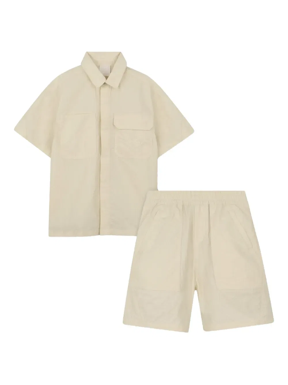 Комплект из рубашки и шорт с накладными карманами Givenchy Kids, бежевый