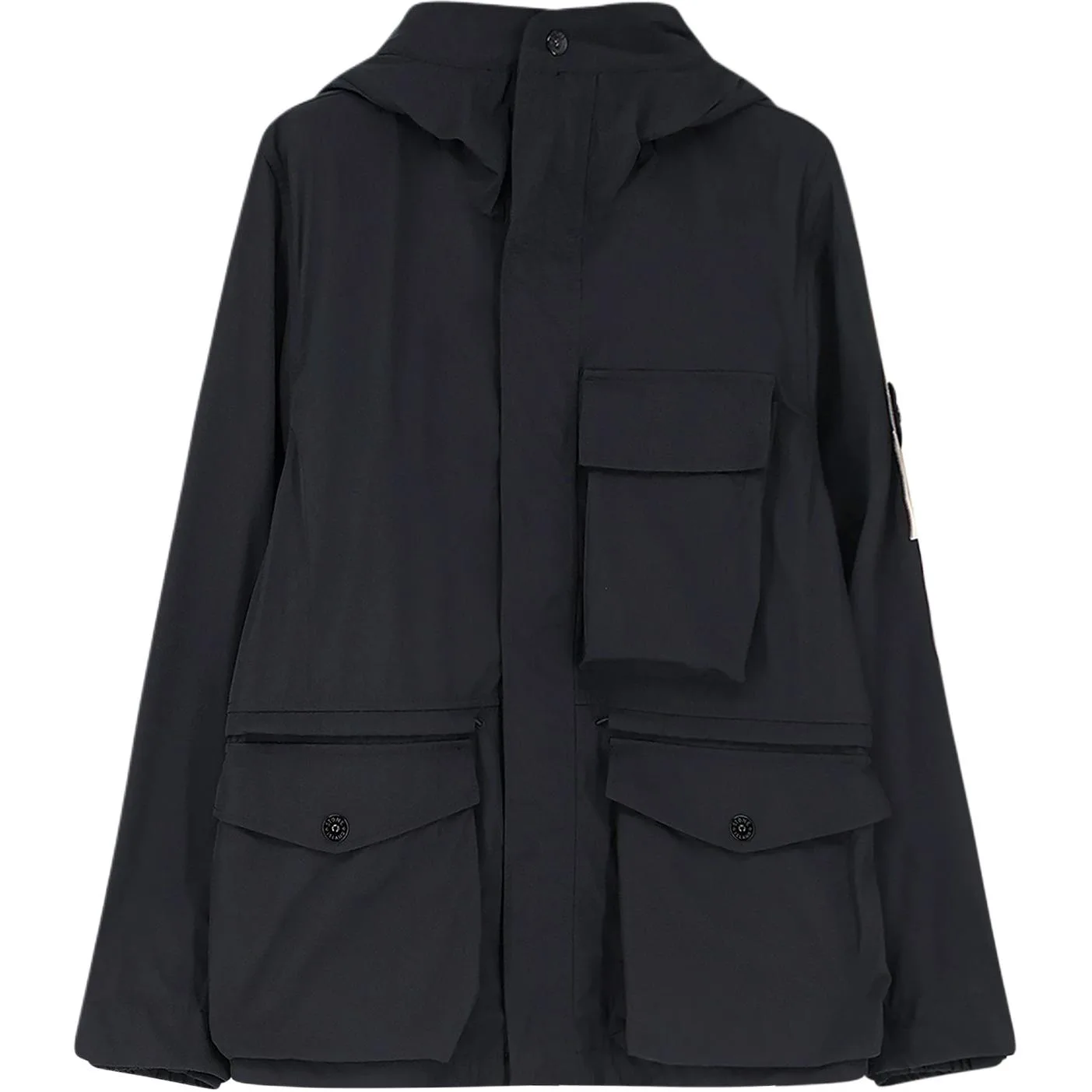 Худи с накладными карманами STONE ISLAND, черный