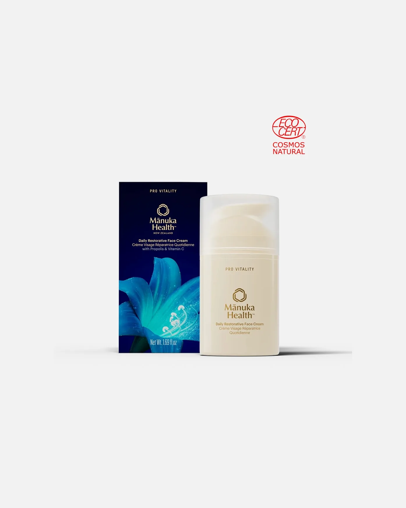 Крем для лица Manuka Health — Pro Vitality - ежедневный восстанавливающий с прополисом и витамином С, 50 мл