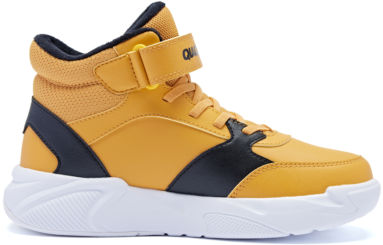 QIAODAN Скользоустойчивые износостойкие детские повседневные ботинки Yellow Black для подростков — фото 4