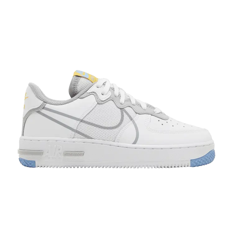 

Кроссовки Nike Air Force 1 React SU GS 'White Light Smoke Grey', белый
