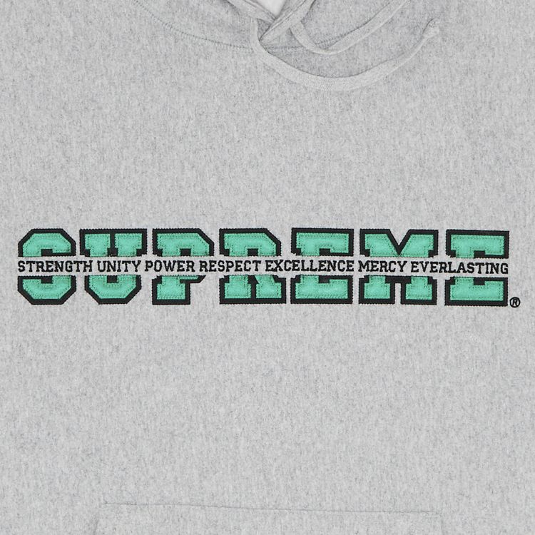 Толстовка Supreme Collegiate Acronym Hooded Sweatshirt 'Heather Grey', серый — фото 2