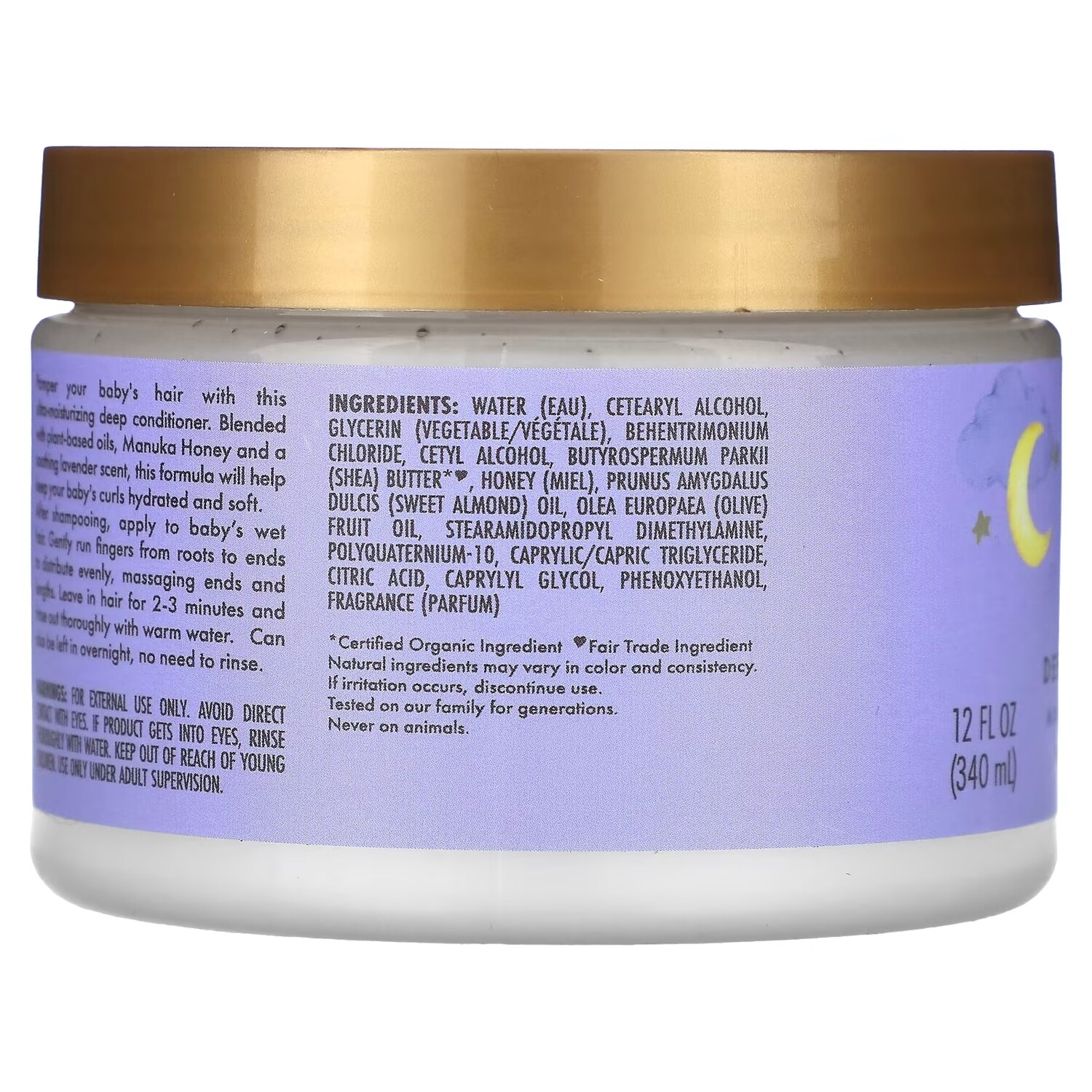 Кондиционер ночной SheaMoisture Baby Nighttime Deep Conditioner MaNuka Honey & Lavender, 340 мл — фото 2