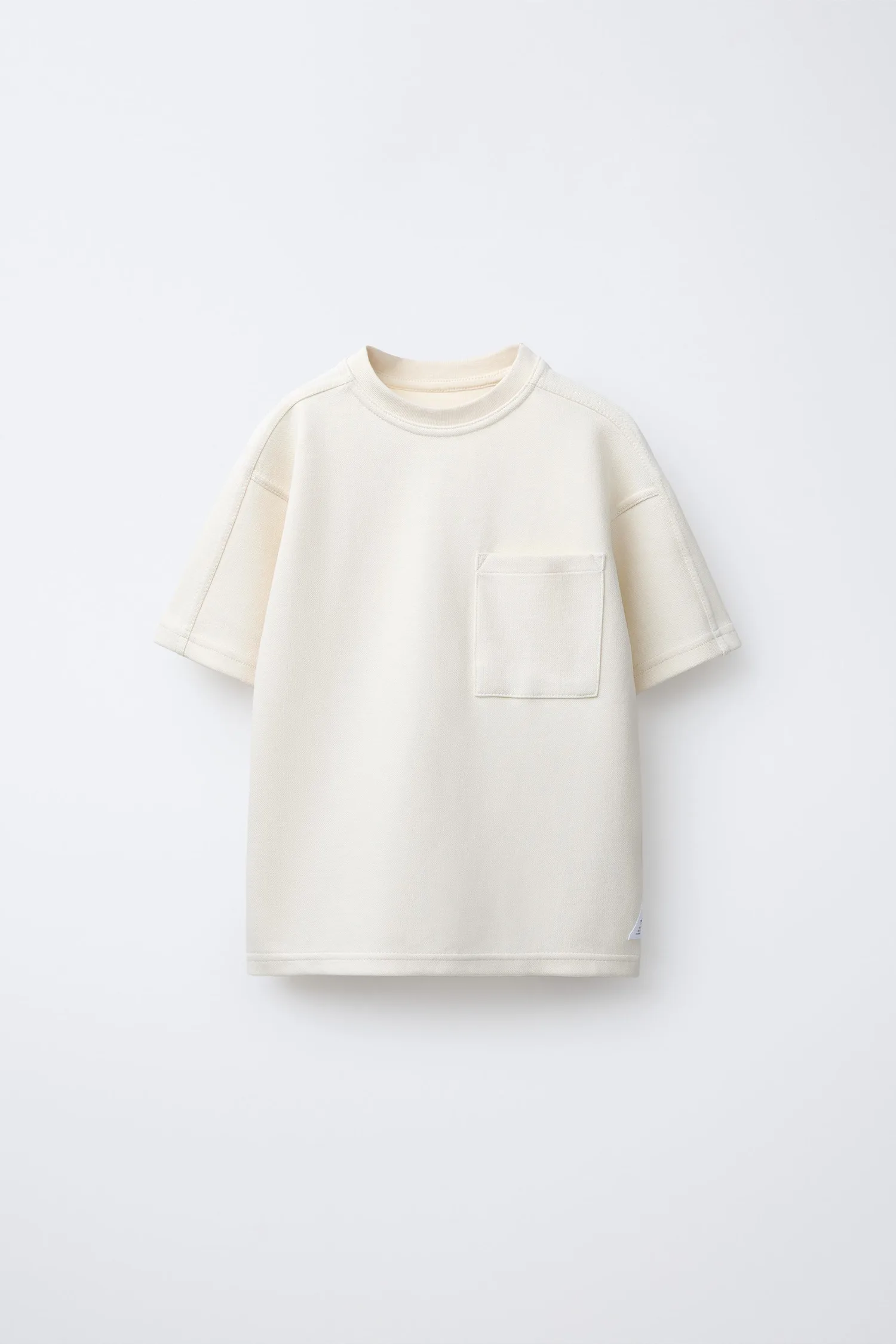 Комплект из футболки и брюк из ткани пике интерлок Zara, экрю — фото 2