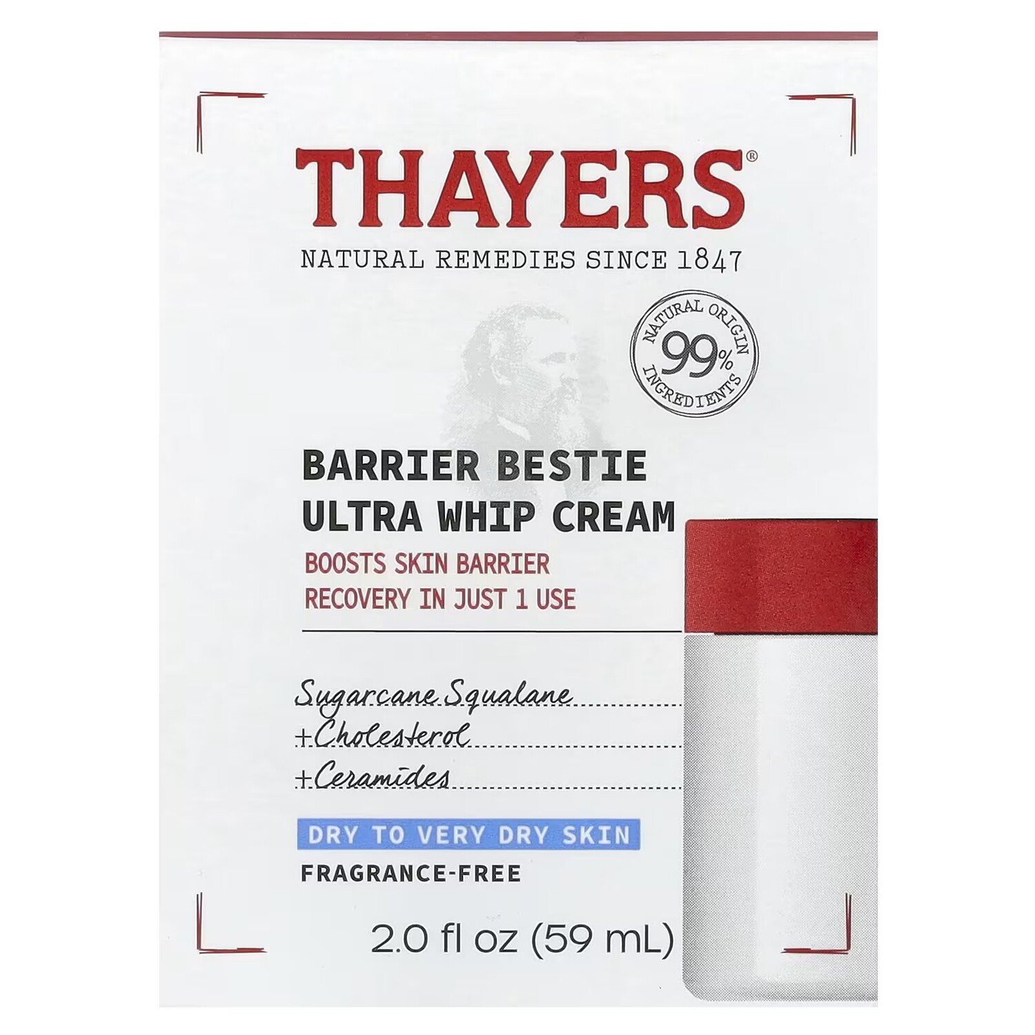 Взбитые сливки Barrier Bestie Ultra, без отдушек, 2 жидких унции (59 мл) Thayers — фото 2