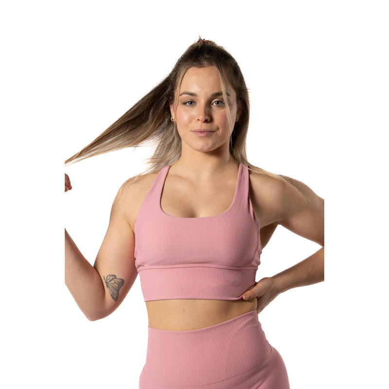 

Бесшовный спортивный бюстгальтер Ribbed v2 Розовый AESTHETIC WOLF, цвет rosa