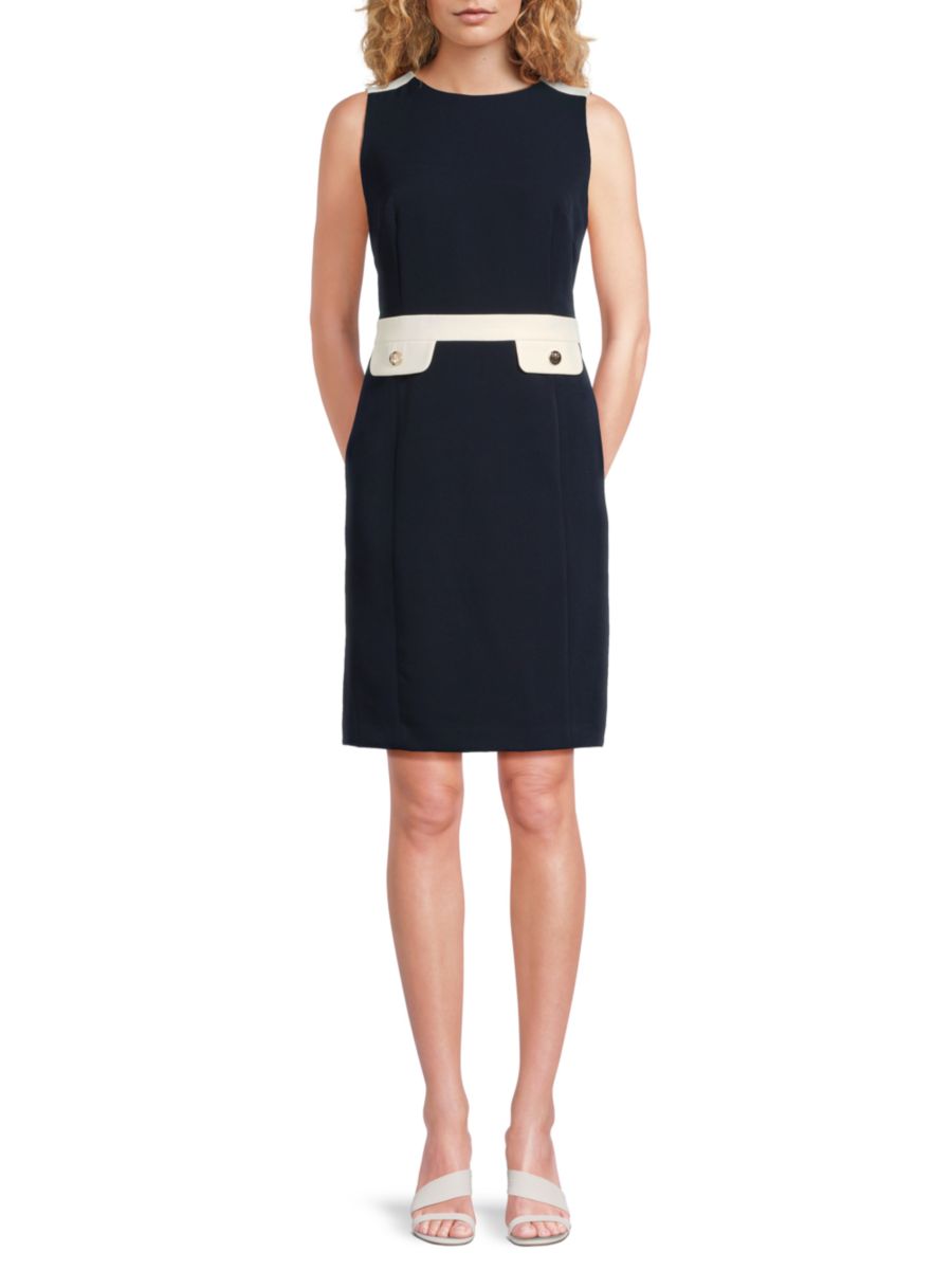 

Платье без рукавов с контрастной отделкой Tommy Hilfiger, цвет Navy Cream